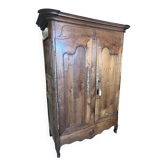 Very beautiful and old carved wooden wardrobe from the 19th century, small size, height 211 cm.