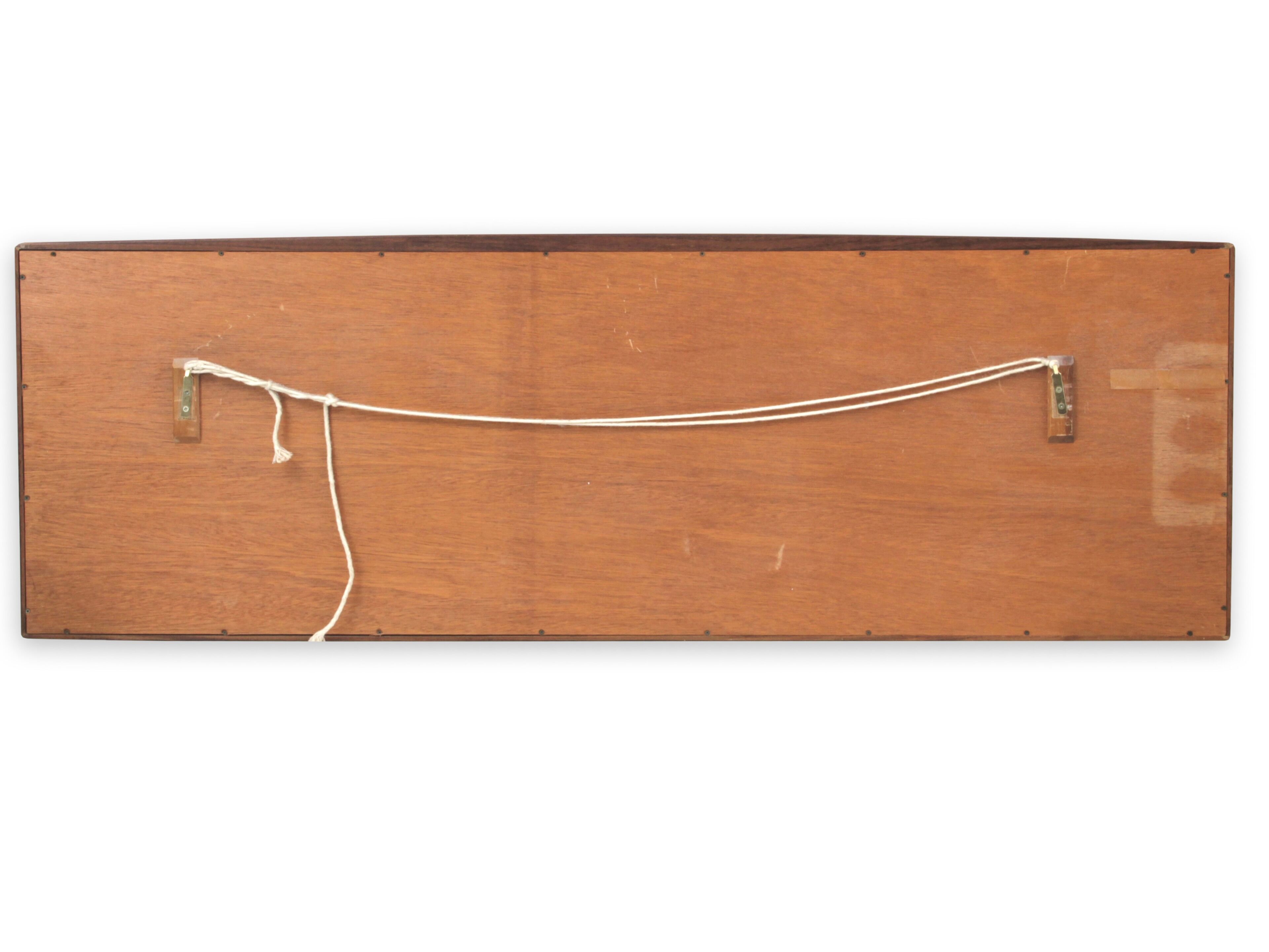 Miroir scandinave horizontal en palissandre de Rio 139x47cm