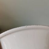 Set of 2 vintage soup plates in speckled black and white ceramic made in Italy