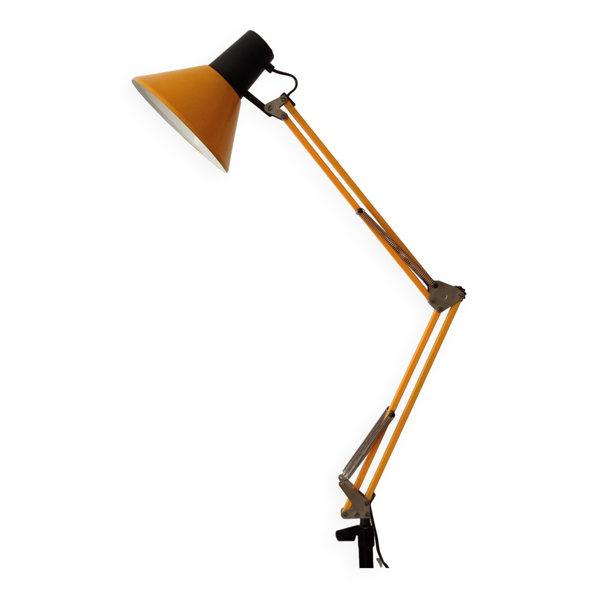 Vintage 1970s mustard yellow architect lamp