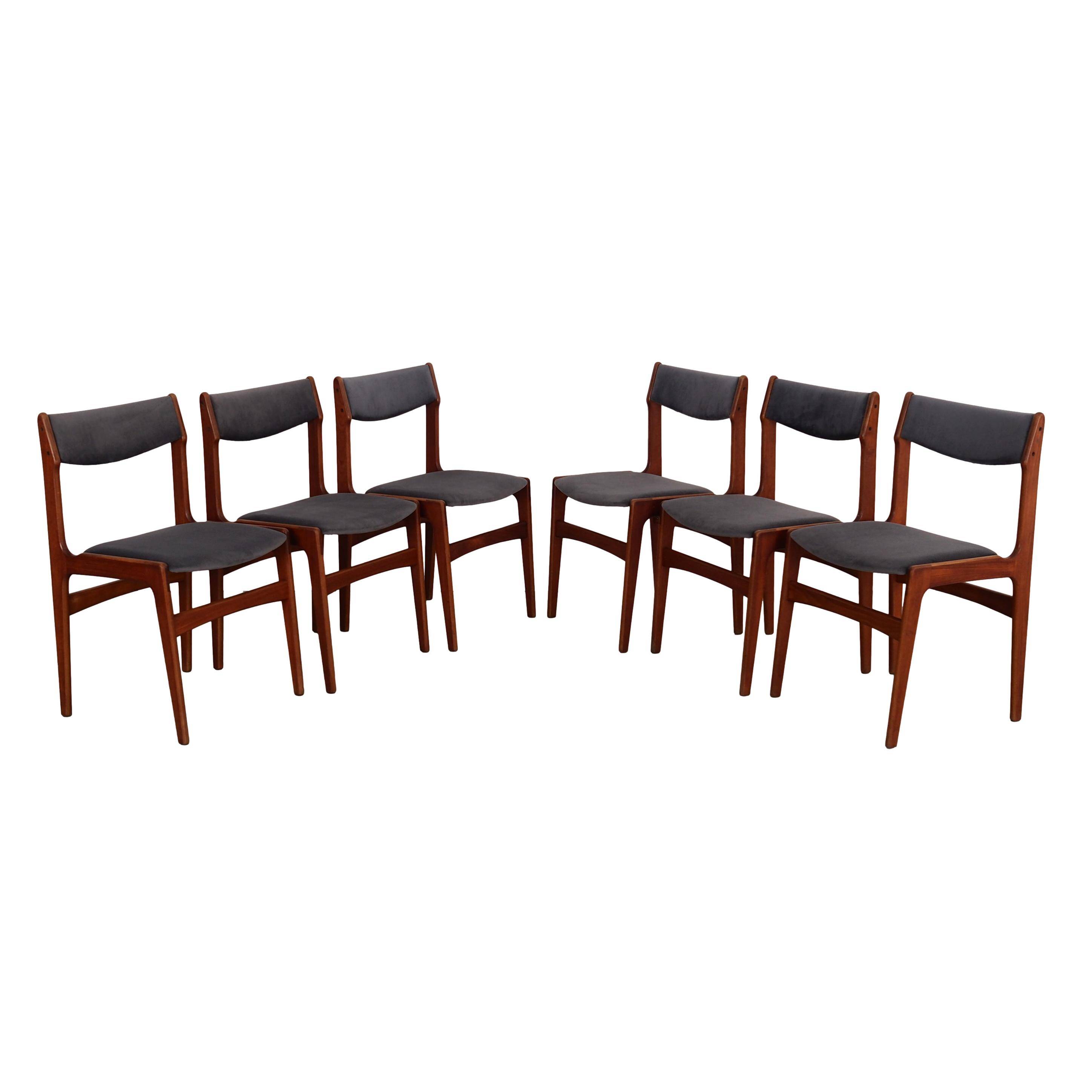 Set of six teak chairs, Danish design, 1960s, production: Denmark