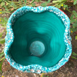 Vase fat lava year 60/70 orange and turquoise
