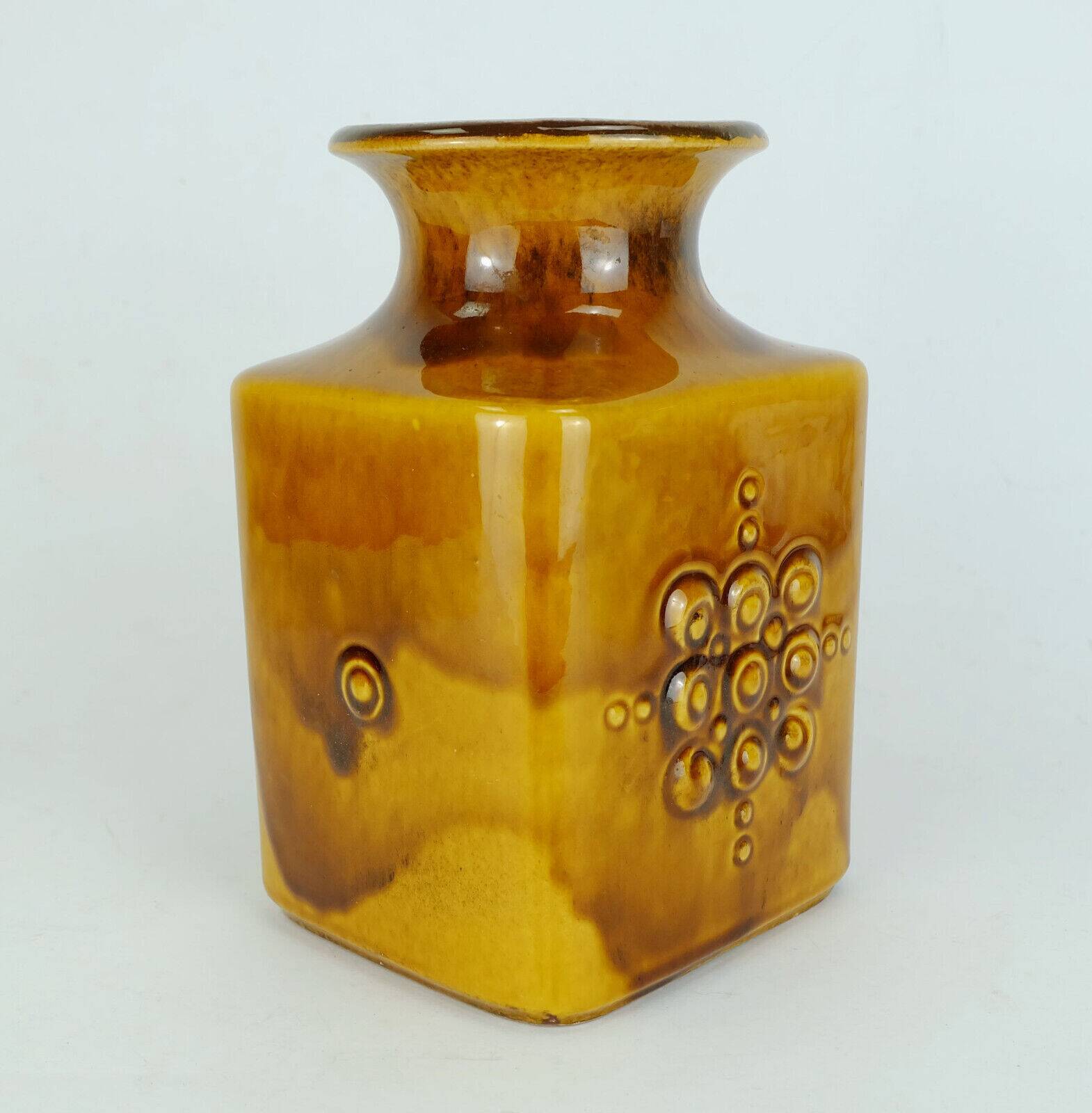 Carstens vase amber glaze relief decor model no. 7012-20