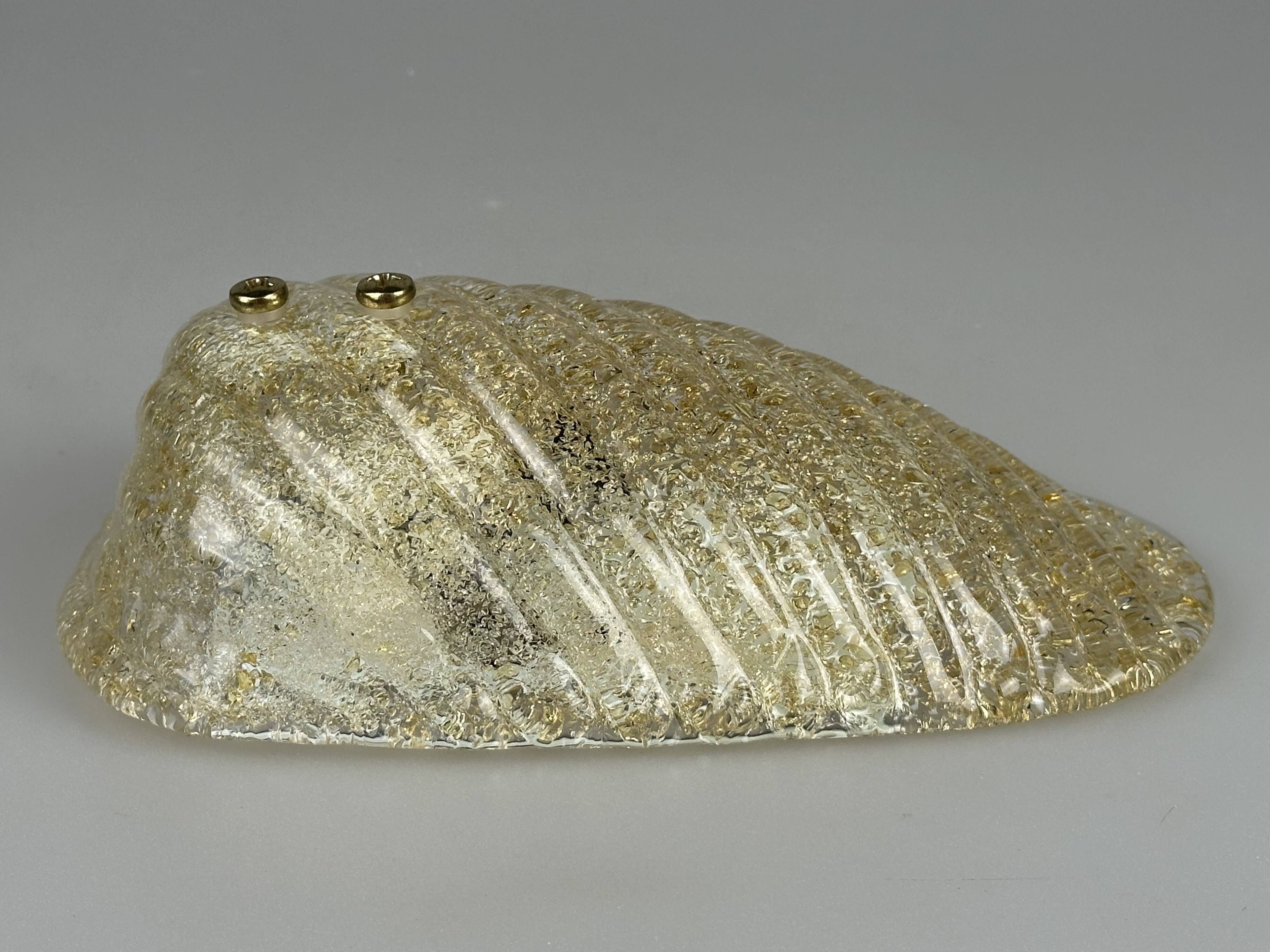 1960s/70s Lamp/Wall Light, Glass, Brass, Leaf, Space Age Design