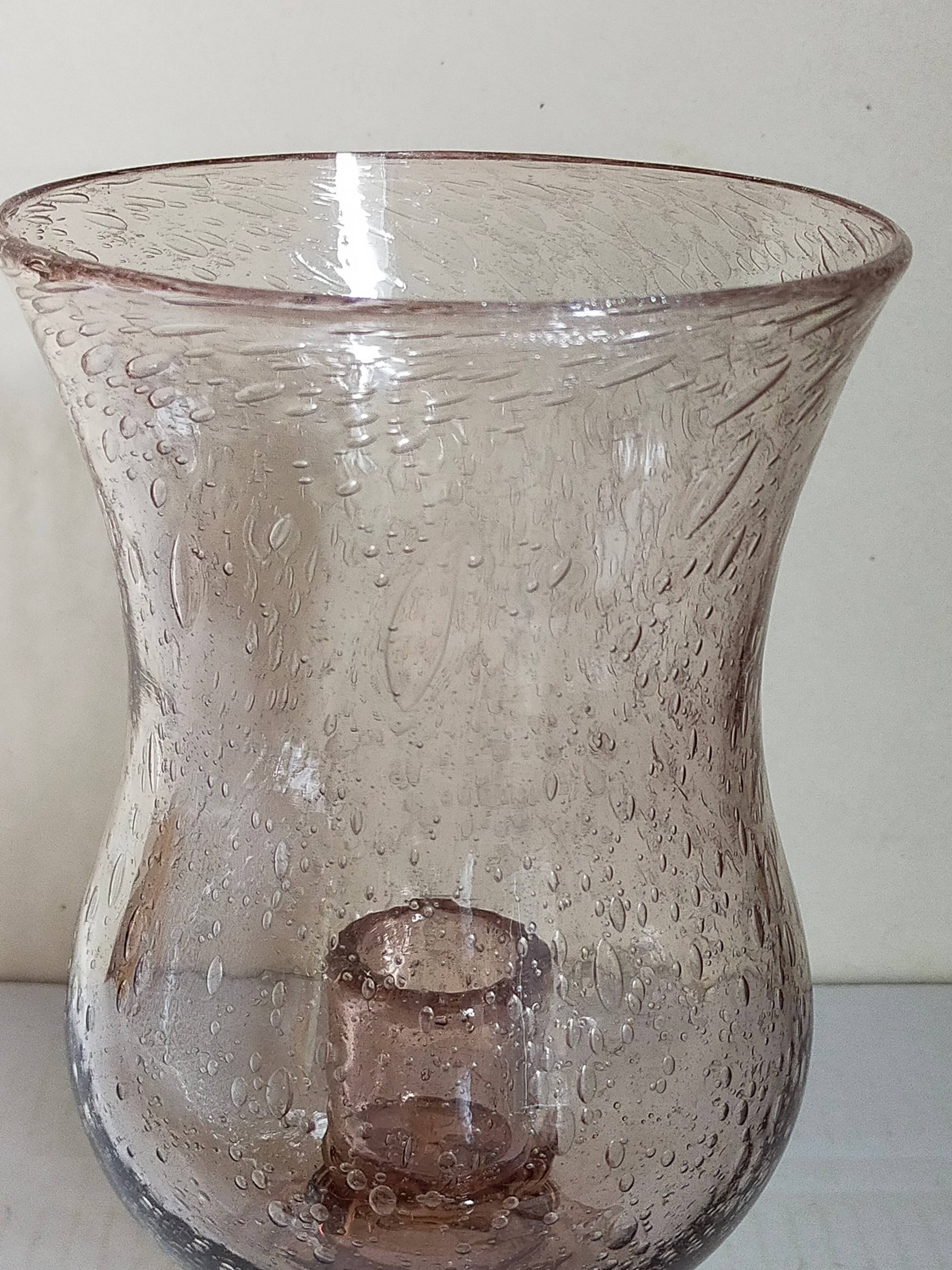 Vintage Biot blown glass tealight holder