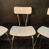 Set of 3 chairs and 1 stool in formica design, 1960