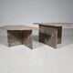 Sculptural Italian coffee tables in Breccia marble, 1970.