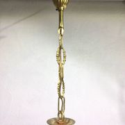 5-light chandelier in brass and tassels