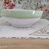 Aqua green salad bowl with golden frieze L'Amandinoise