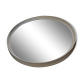 Miroir rond cadre bois blanc pop vintage 70