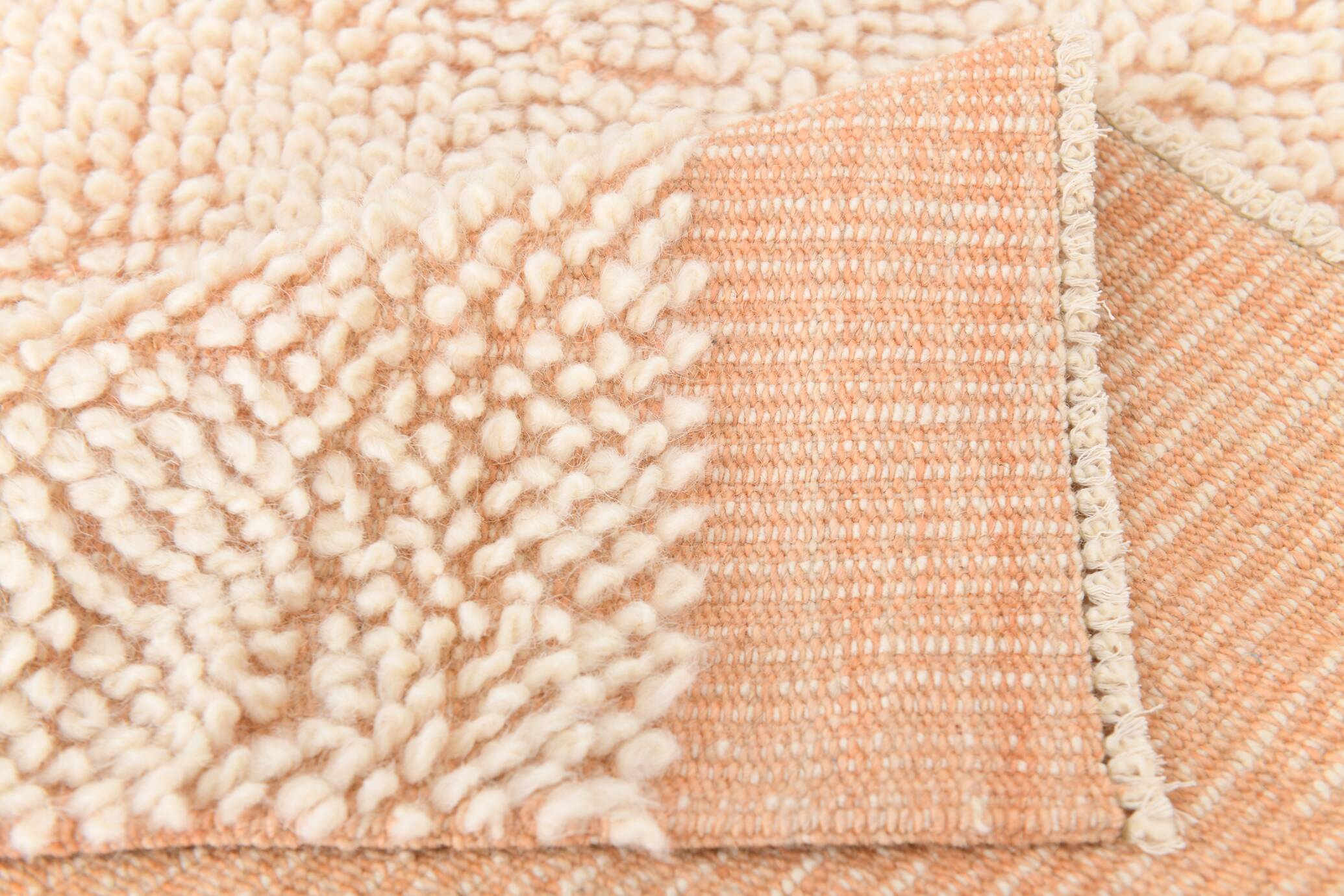 6x10 Pale Salmon Beige Handmade Contemporary Vintage Rug