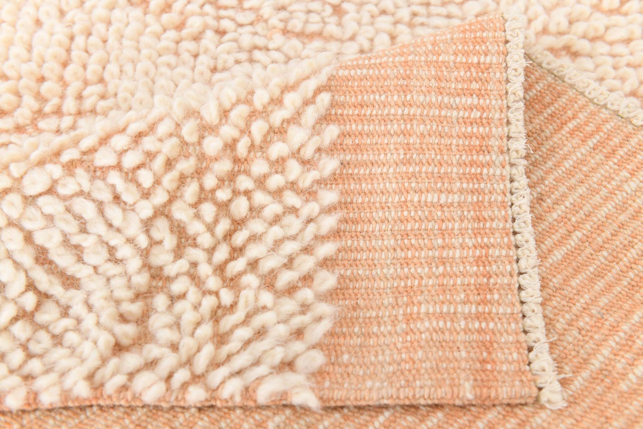 6x10 Pale Salmon Beige Handmade Contemporary Vintage Rug