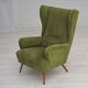 1960s, Scandinavian design, highback armchair, furniture velour.