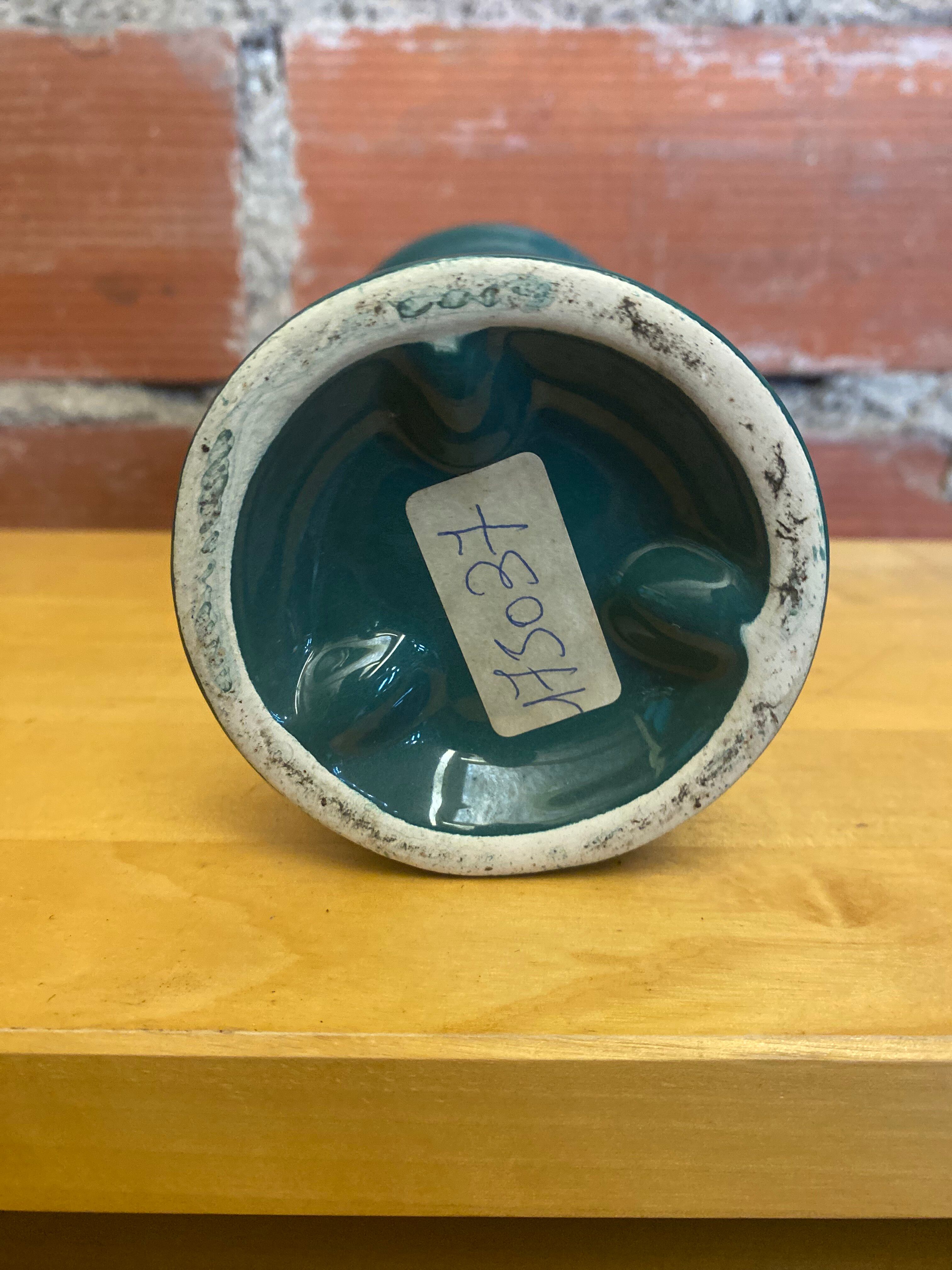 Vintage Green Ceramic Vase from the 1970s