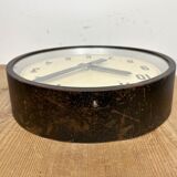 Black industrial factory wall clock from IBM, 1950s