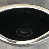 Vase in ceramic form and silver modernist effects 26.5 cm