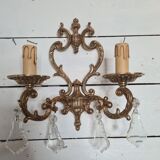 Louis XV style bronze wall lamp with tassels