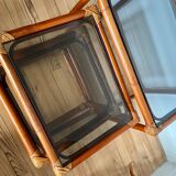Bamboo and rattan nesting tables