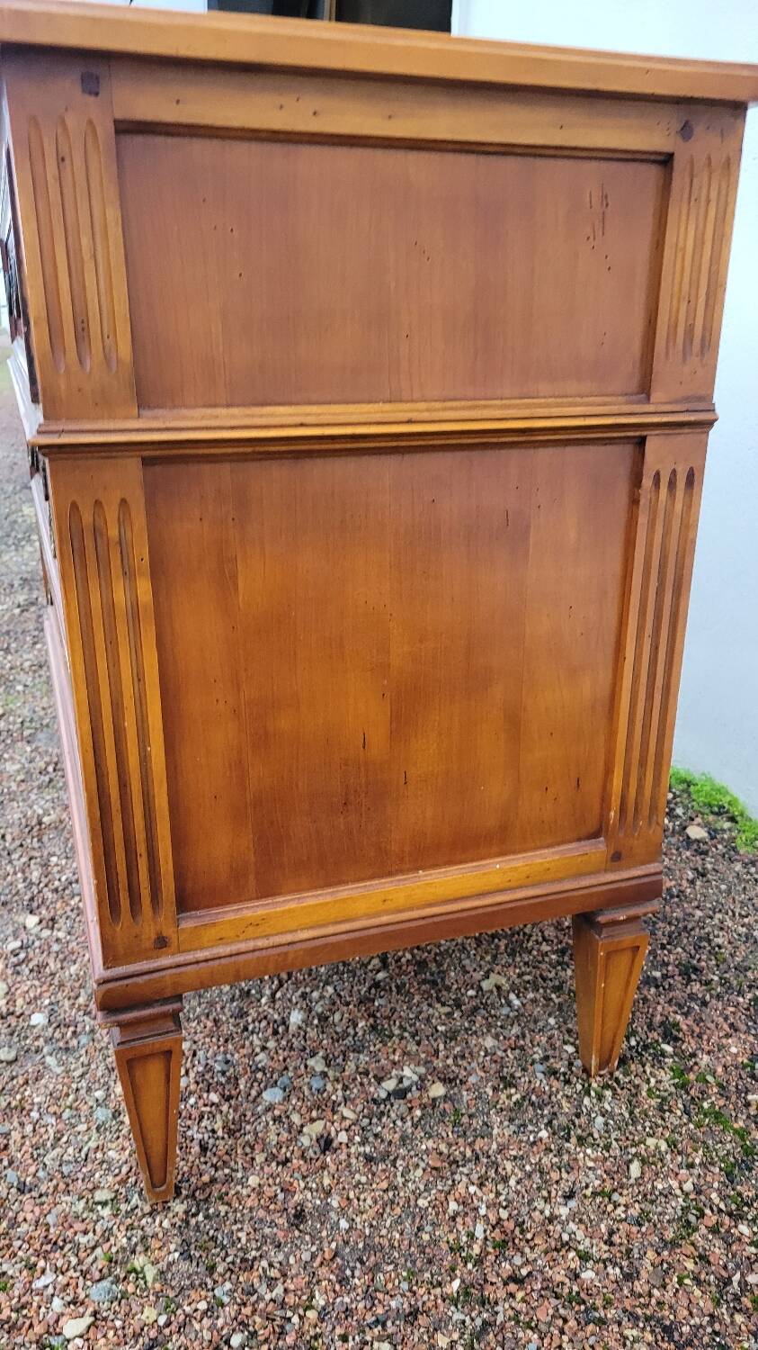 Louis xvi style chest of drawers in cherry wood 3 drawers