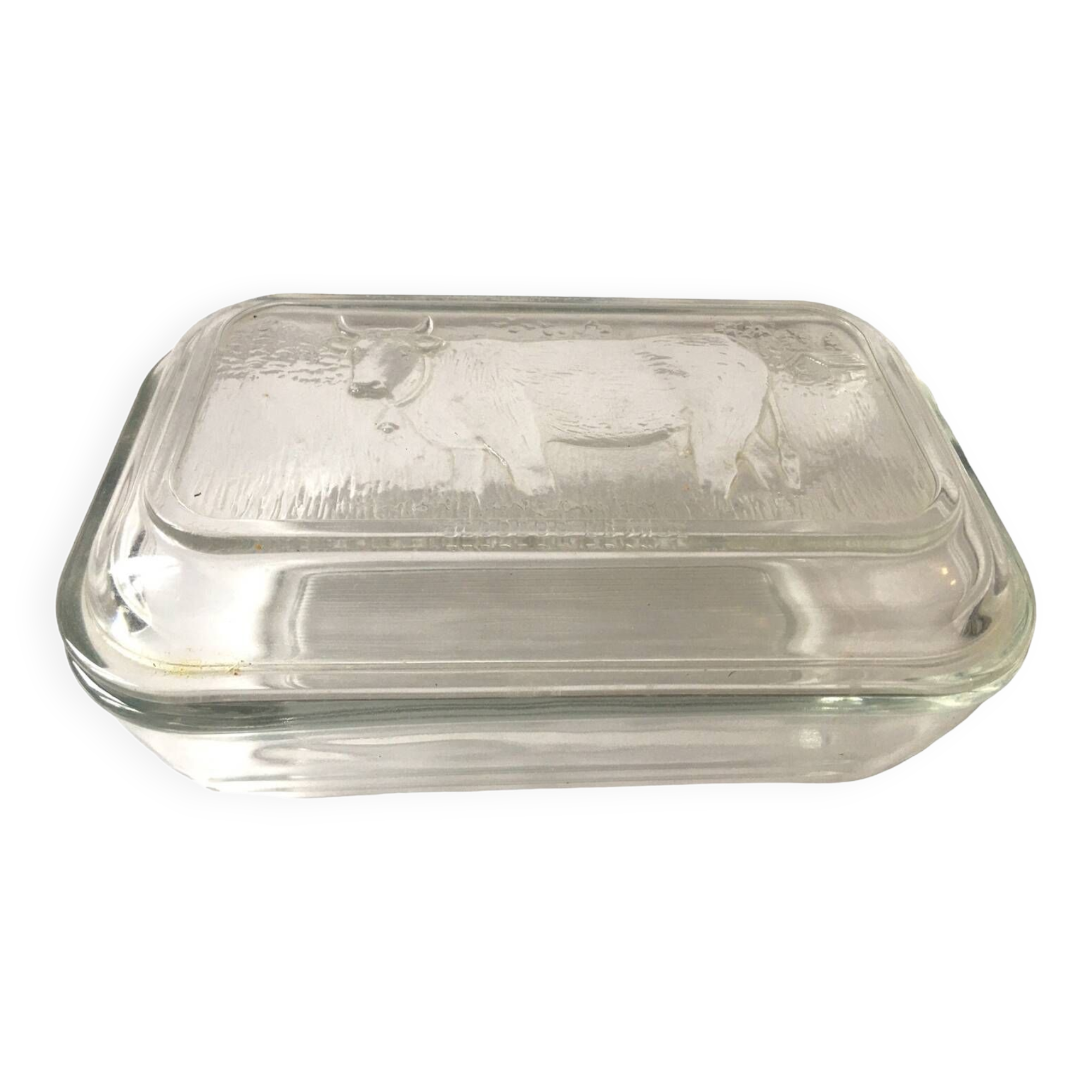 Arcopal cow butter dish
