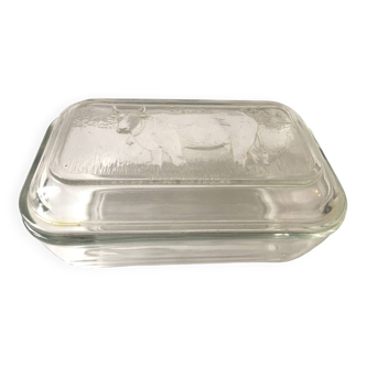 Arcopal cow butter dish