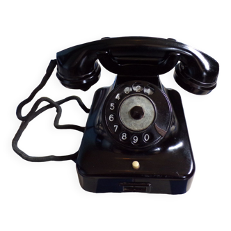 Téléphone bakélite vintage à cadran Siemens W48