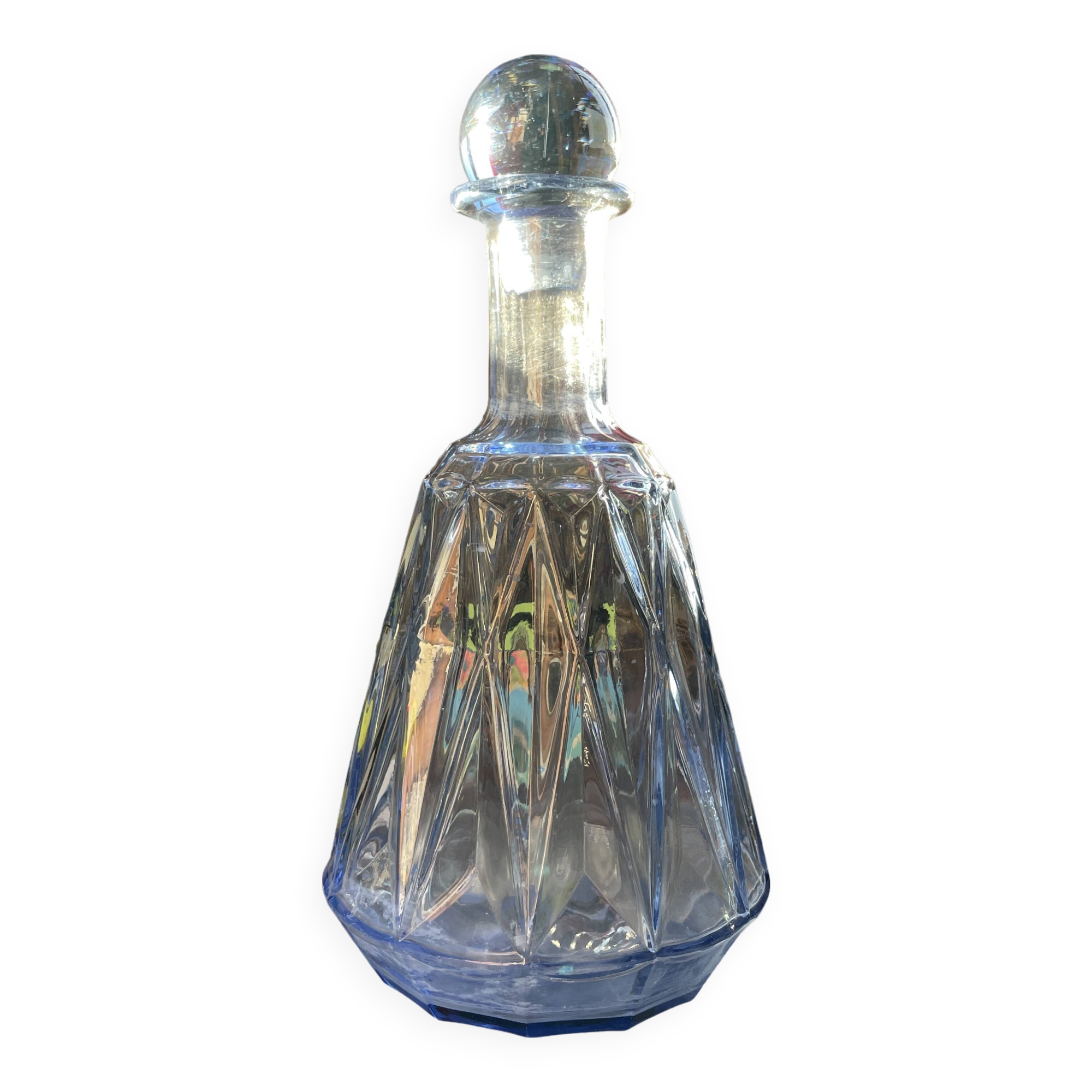 Blue glass carafe