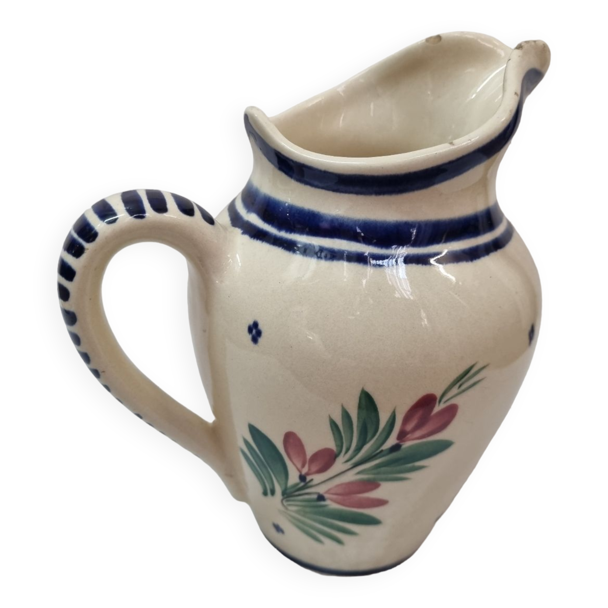 Henriot Quimper earthenware water pitcher 1960