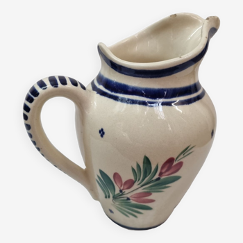 Henriot Quimper earthenware water pitcher 1960