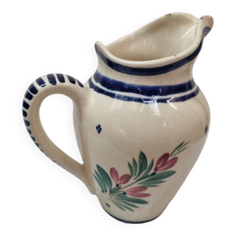 Henriot Quimper earthenware water pitcher 1960