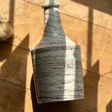 Large handcrafted bottle in glazed and marbled ceramic stoneware
