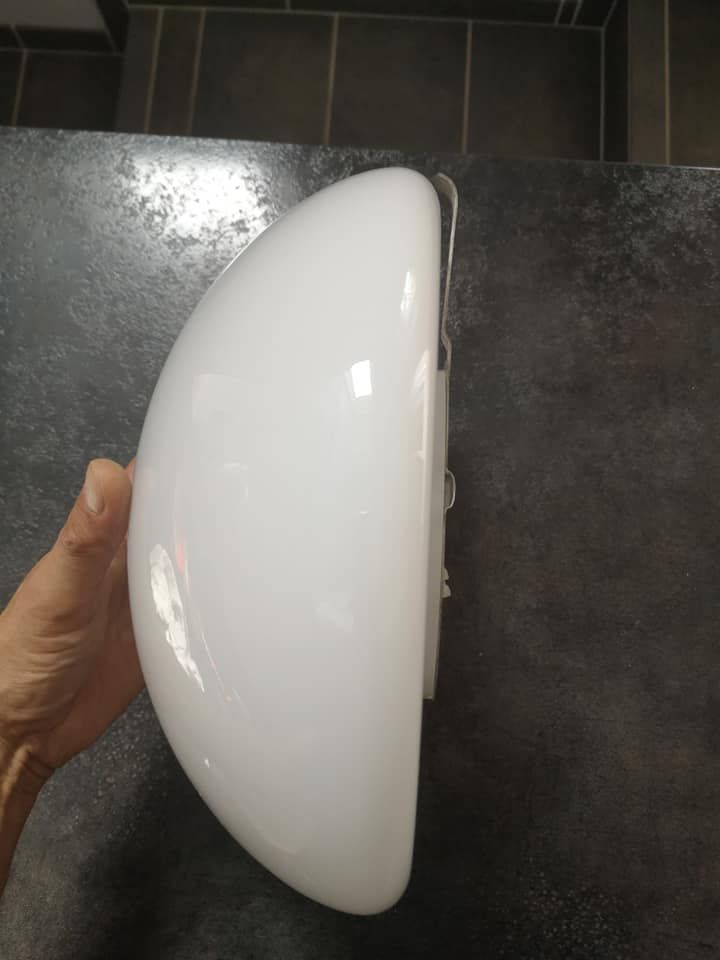 Lampshade old ceiling lamp half globe ball opaline industrial white vintage tbe ø 30 cm 2 lights