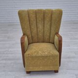 1960s, Danish highback armchair, original condition, cotton/wool.
