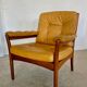Fauteuil en cuir beige vintage des années 1970 par Göte Möbler.
