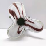 White and Purple Hand Blown Sommerso Glass Vase by Fratelli Toso, Italy