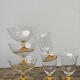 6 antique yellow crystal stemmed glasses and cups