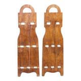 Brutalist oak shelving unit, 1950s