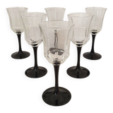 6 Octime octagonal black-footed wine glasses