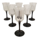 6 Octime octagonal black-footed wine glasses