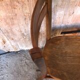 Old vintage baumann light wood bistro chair #a566