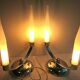 2 art deco lamps with 2 lights, chrome metal, 1930 design