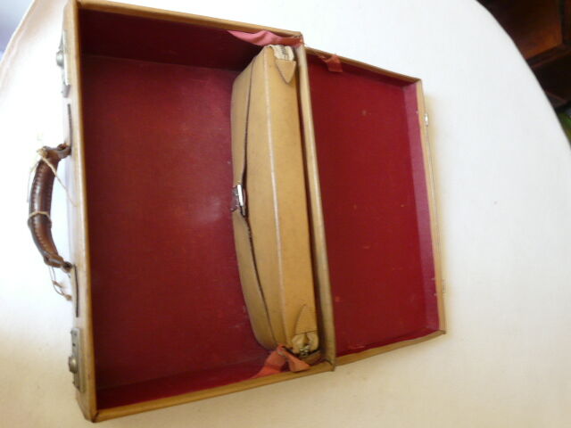 Suitcase leather monogrammed MB