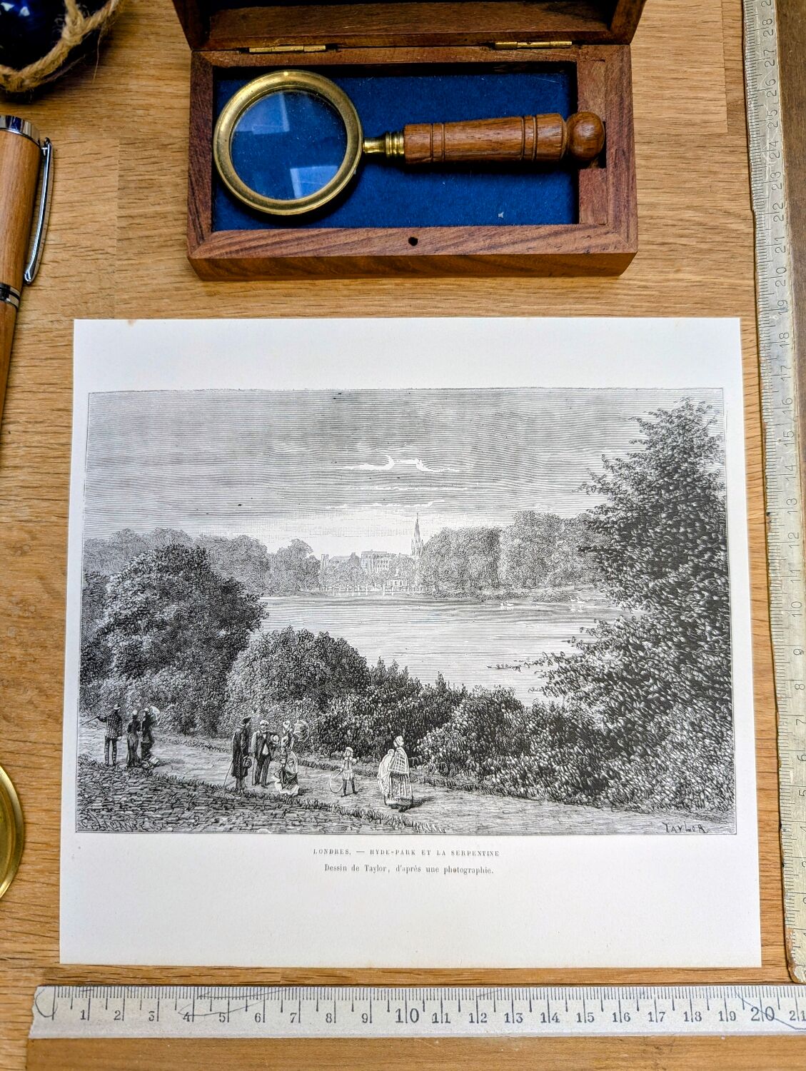 Hyde Park, London, printed illustration from 1879.