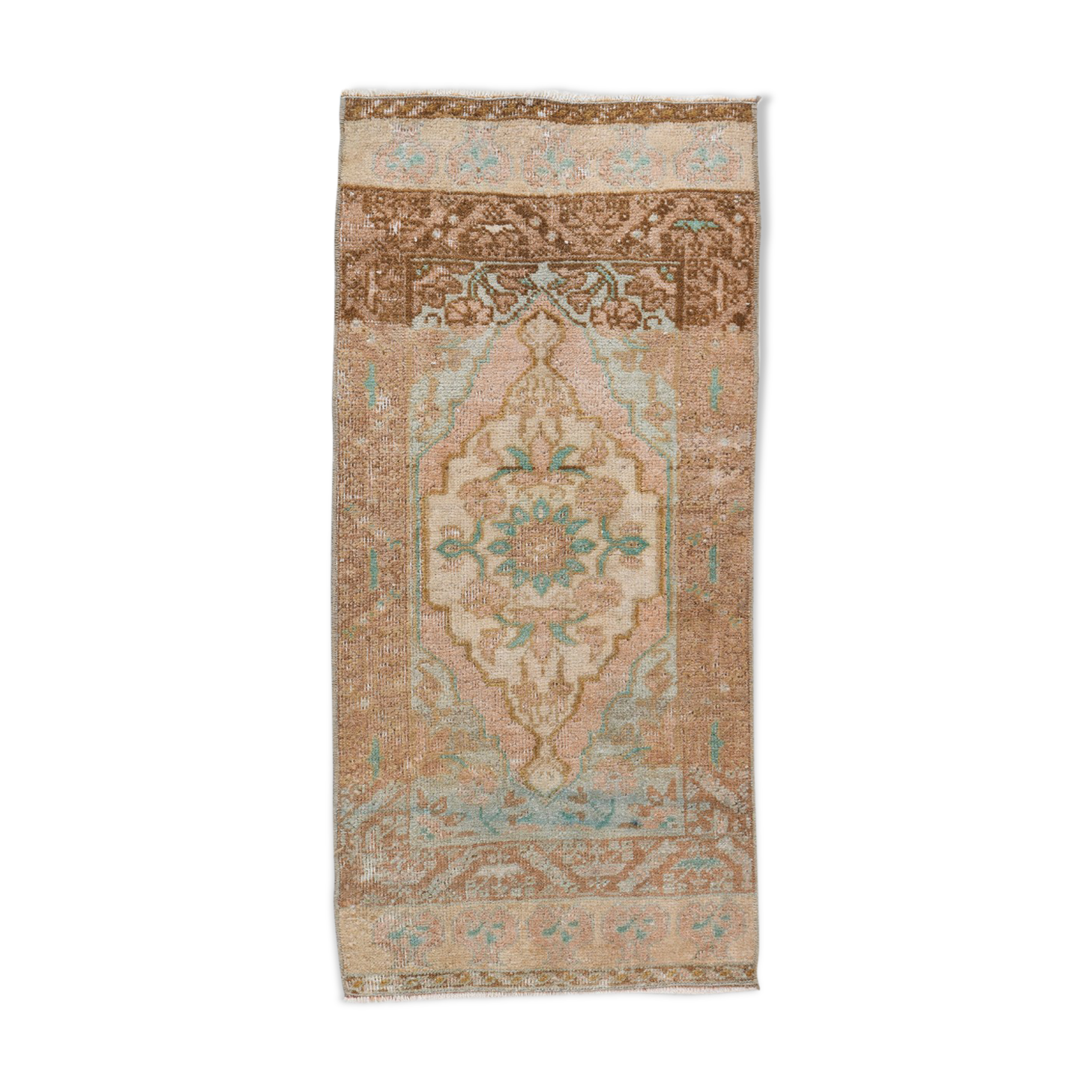 2x3 floral turkish vintage rug,2x3 doormat,95x45 cm,3.1x1.6 ft