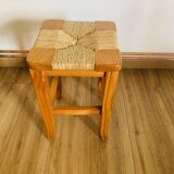 Pine and straw stool