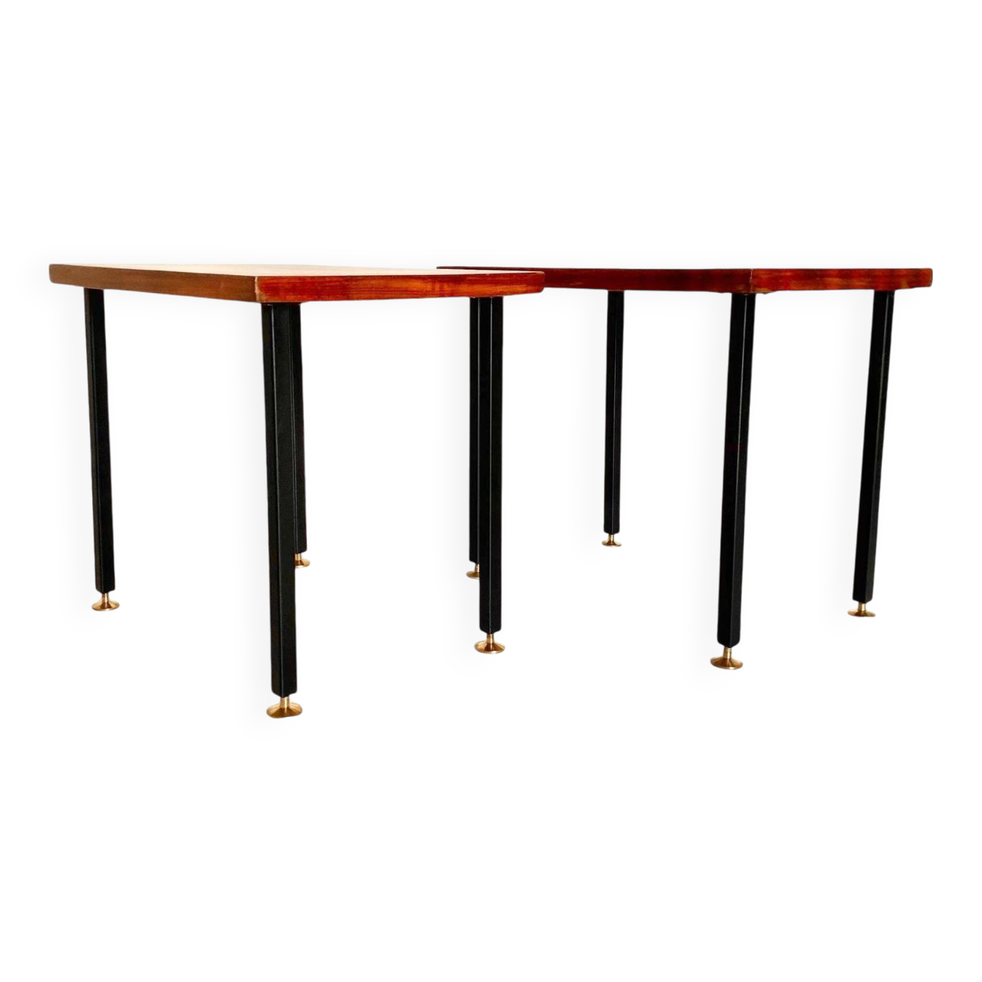 Tables d'appoint en teck du milieu du siècle, lot de deux, Italie années 1950