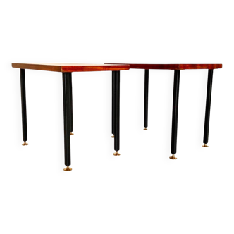 Mid Century Modern Teak side tables, set of two, Italy 1950s