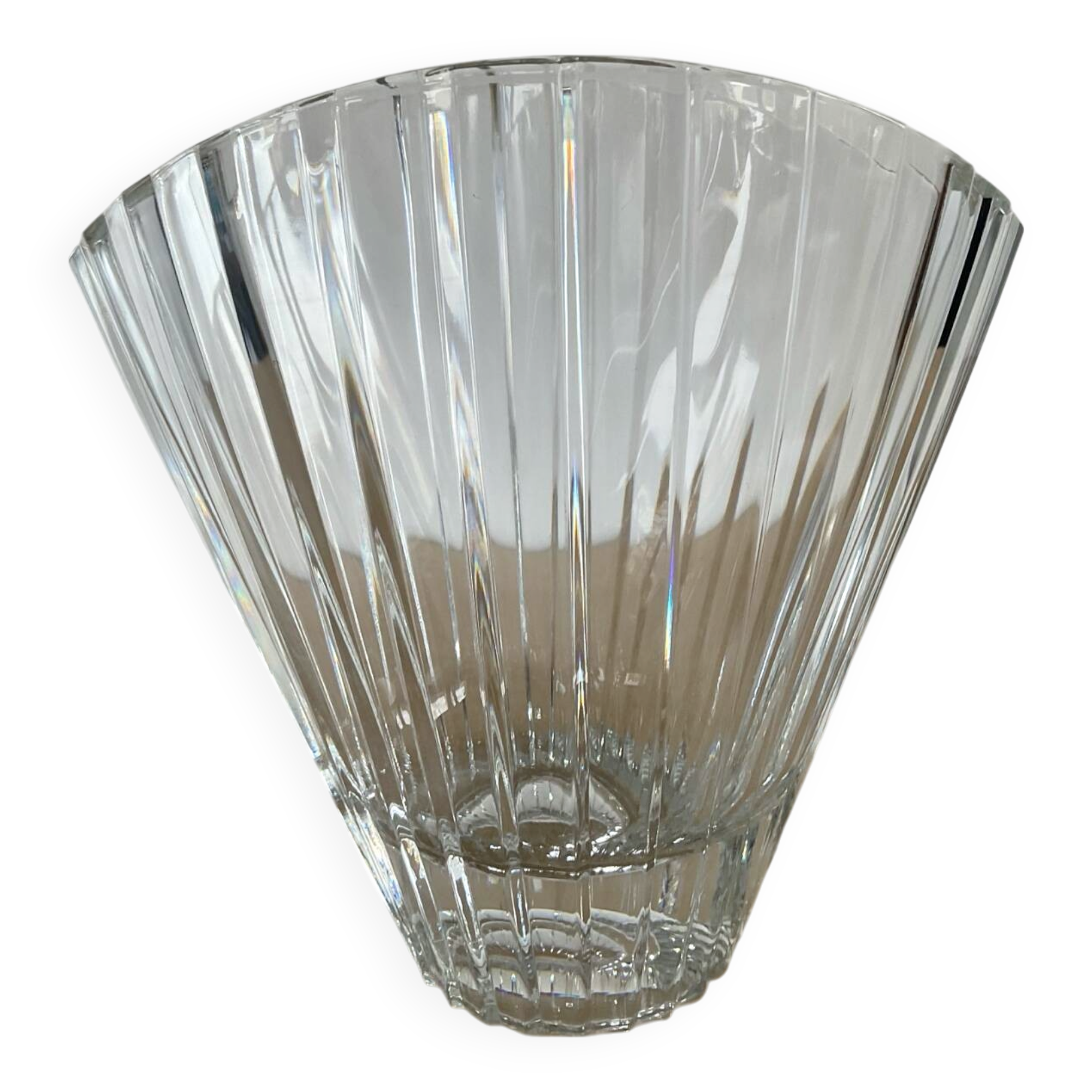 Vintage crystal fan vase
