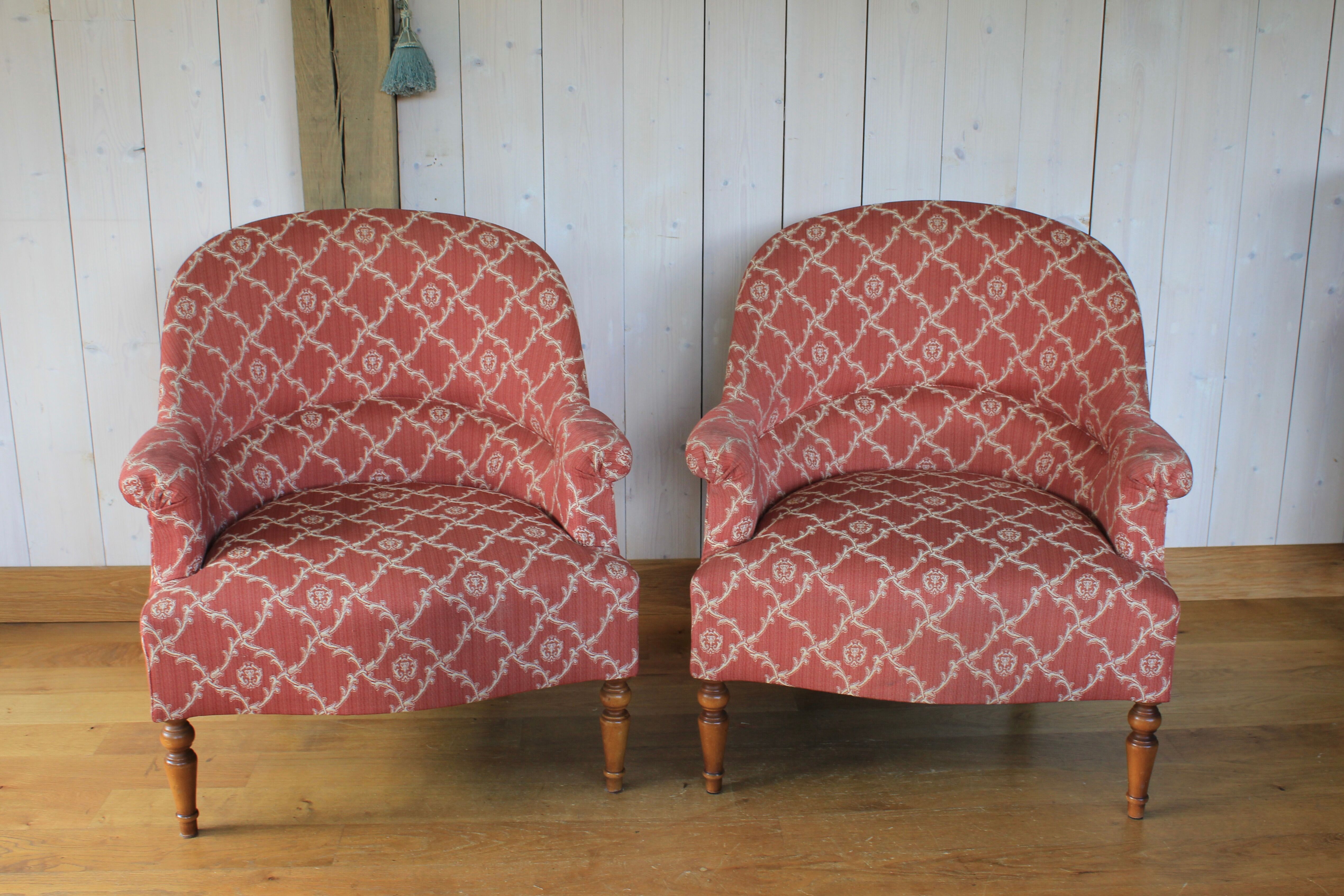 Paire de fauteuils crapaud