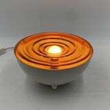 Lampe de table en verre orange Space Age, France 1970